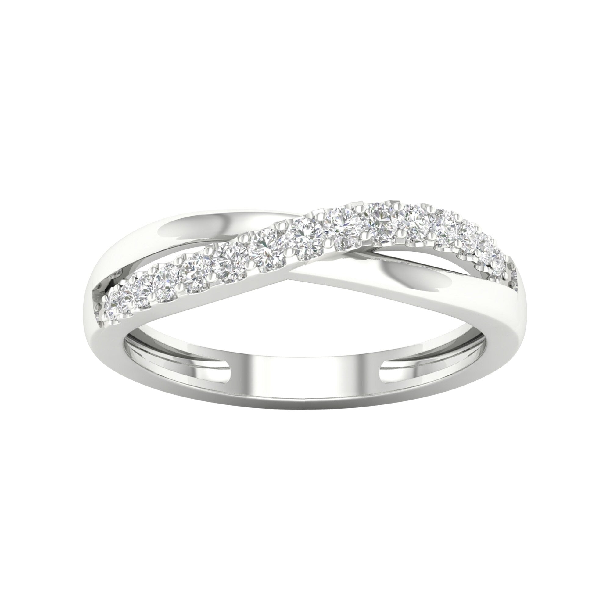 De Couer 10K Gold 1 5Ct Tdw Diamond Cross Over Promise Ring