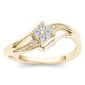 De Couer 10K Yellow Gold 1 10Ct Tdw Diamond Bypass Engagement Ring