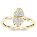 De Couer 10K Yellow Gold 1 20Ct Tdw Diamond Two Heart Wrap Ring