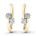 De Couer 10K Yellow Gold 1 3Ct Tdw Diamond Two Stone Diamond Hoop Earrings