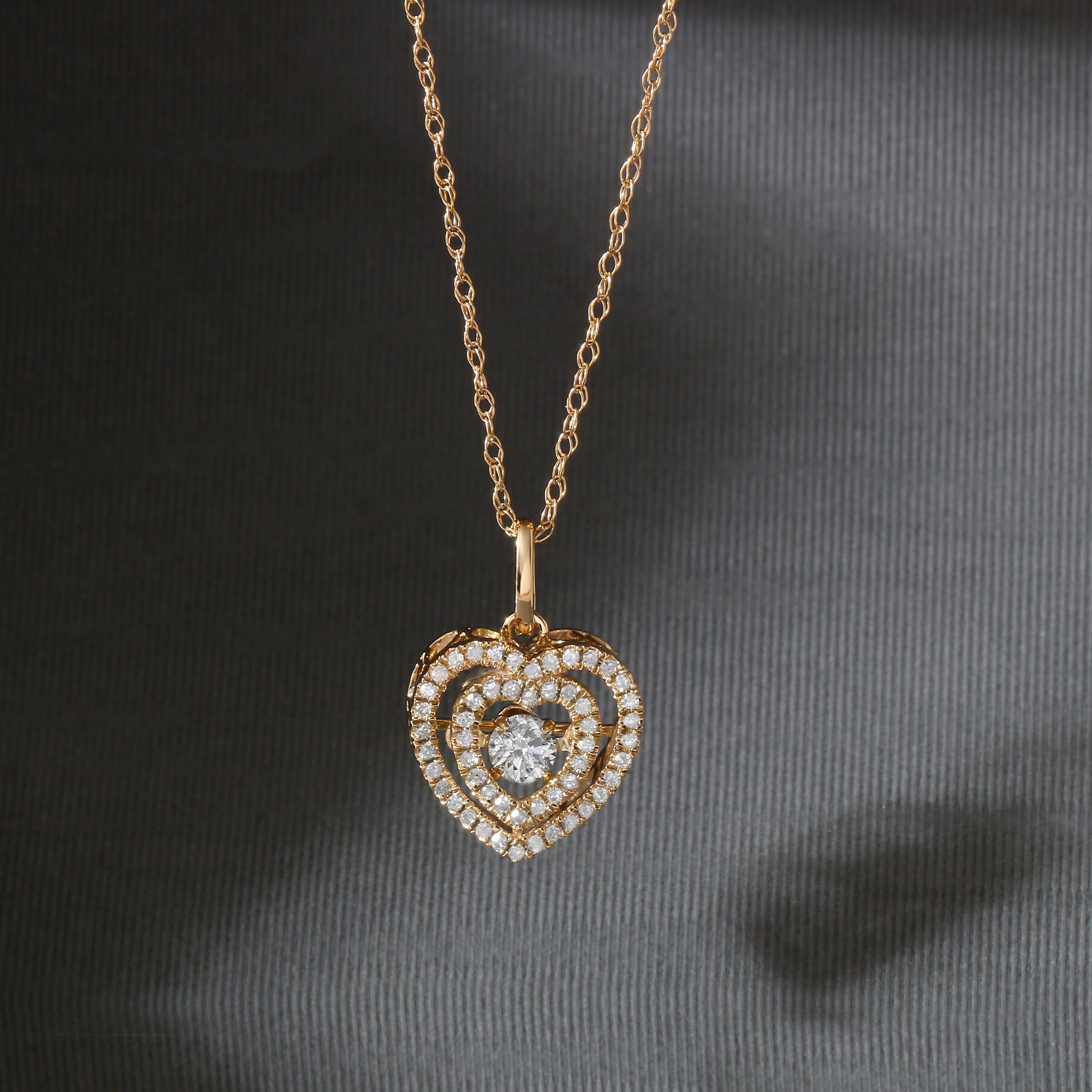 De Couer 10K Yellow Gold 1 5Ct Tdw Diamond Heartbeat Necklace
