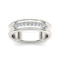 De Couer Igi Certified 14K White Gold 1 3Ct Tdw Diamond Mens Wedding Band