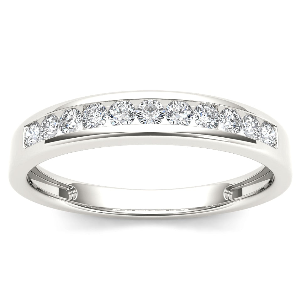 De Couer Igi Certified 14K White Gold 1 4Ct Tdw White Diamond Wedding Band