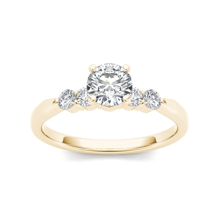 De Couer 14K Yellow Gold 1 2Ct Tdw Princess Cut Diamond Classic Engagement Ring
