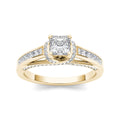 De Couer 14K Yellow Gold 1Ct Tdw Princess Cut Solitaire Diamond Engagement Ring