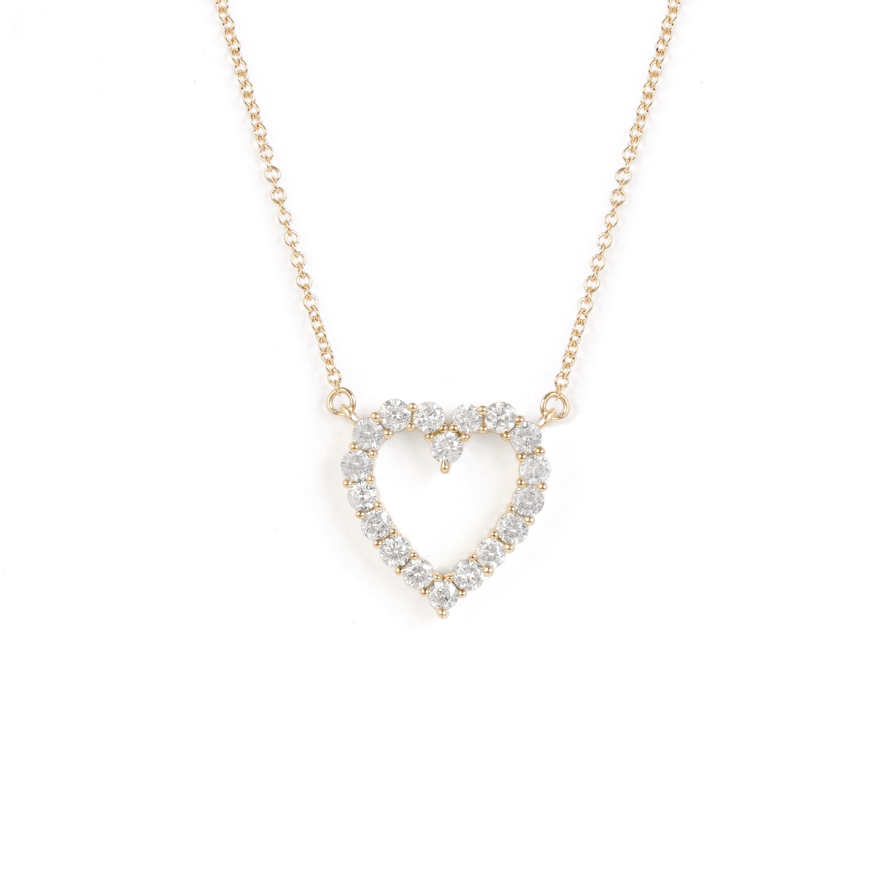 De Couer Igi Certified 14K Gold 1 2Ct Tdw Diamond Heart Necklace