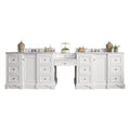 De Soto 118 Double Vanity Set Bright White With Makeup Table 3 Cm Carrara Marble Top