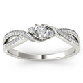 De Couer Igi Certified 10K White Gold 1 6Ct Tdw Diamond Criss Cross Engagement Ring White H I