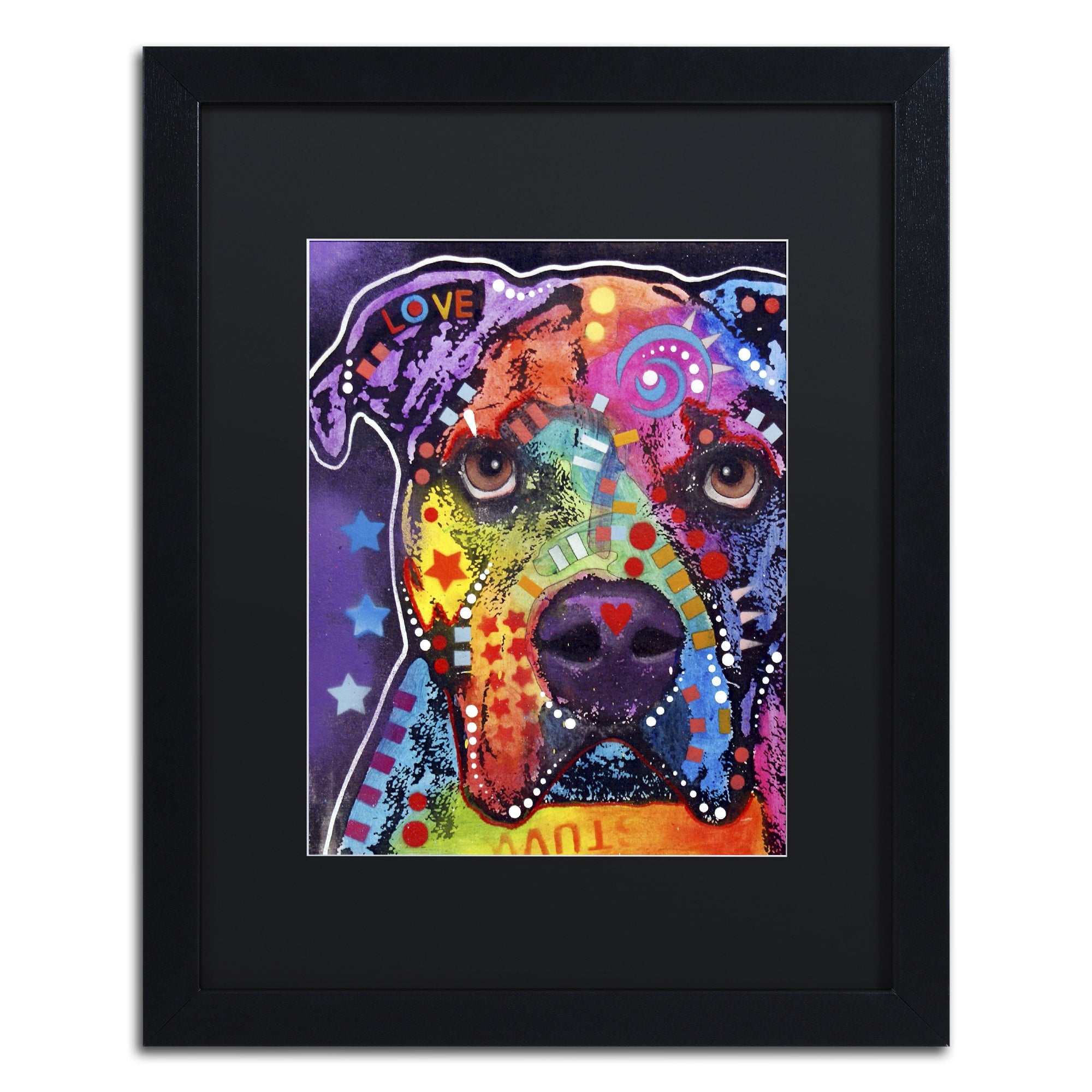 Dean Russo American Bulldog 121609 Matted Framed Art