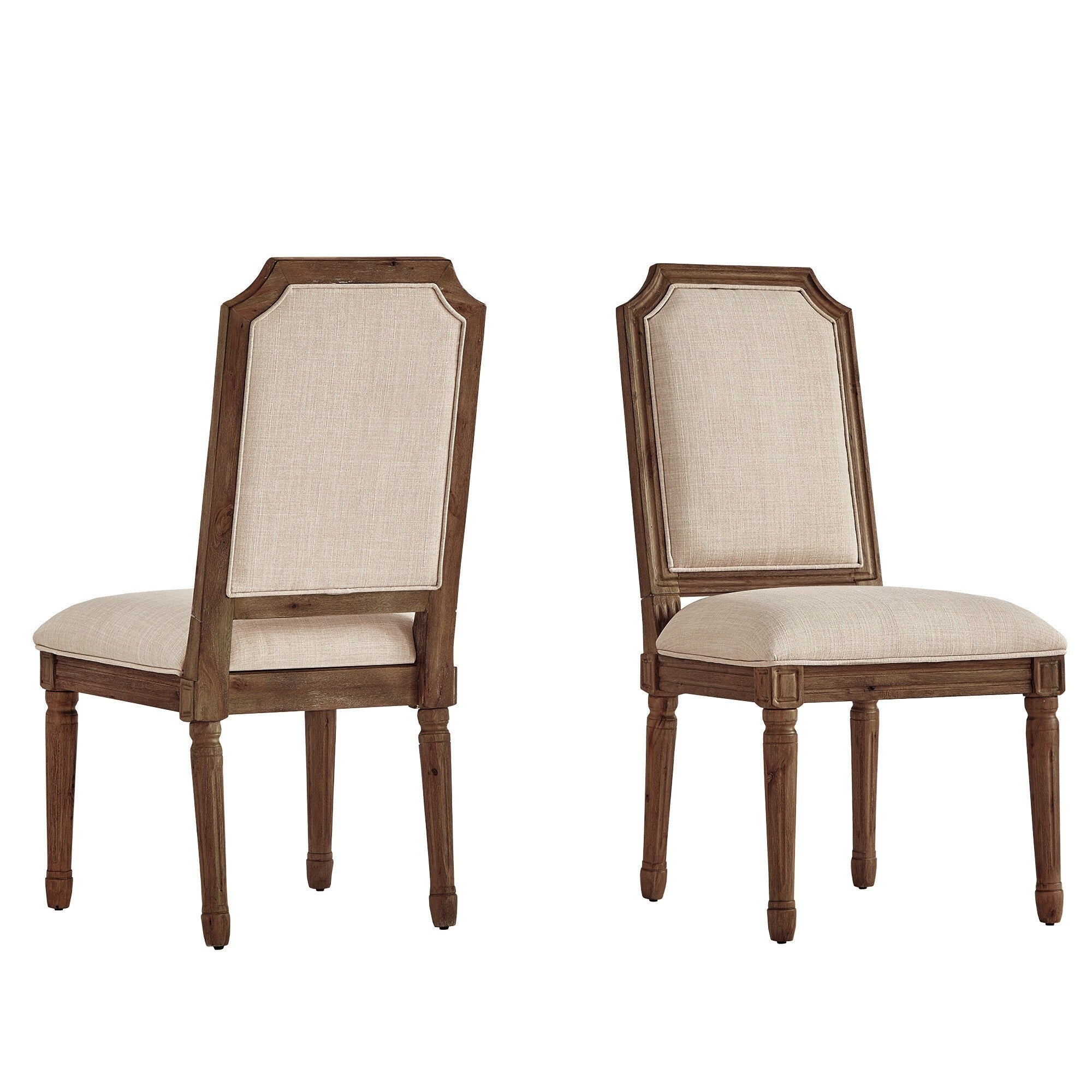 Deana Arched Bridge Linen And Pine Wood Dining Chairs Set Of 2 By Inspire Q Artisan