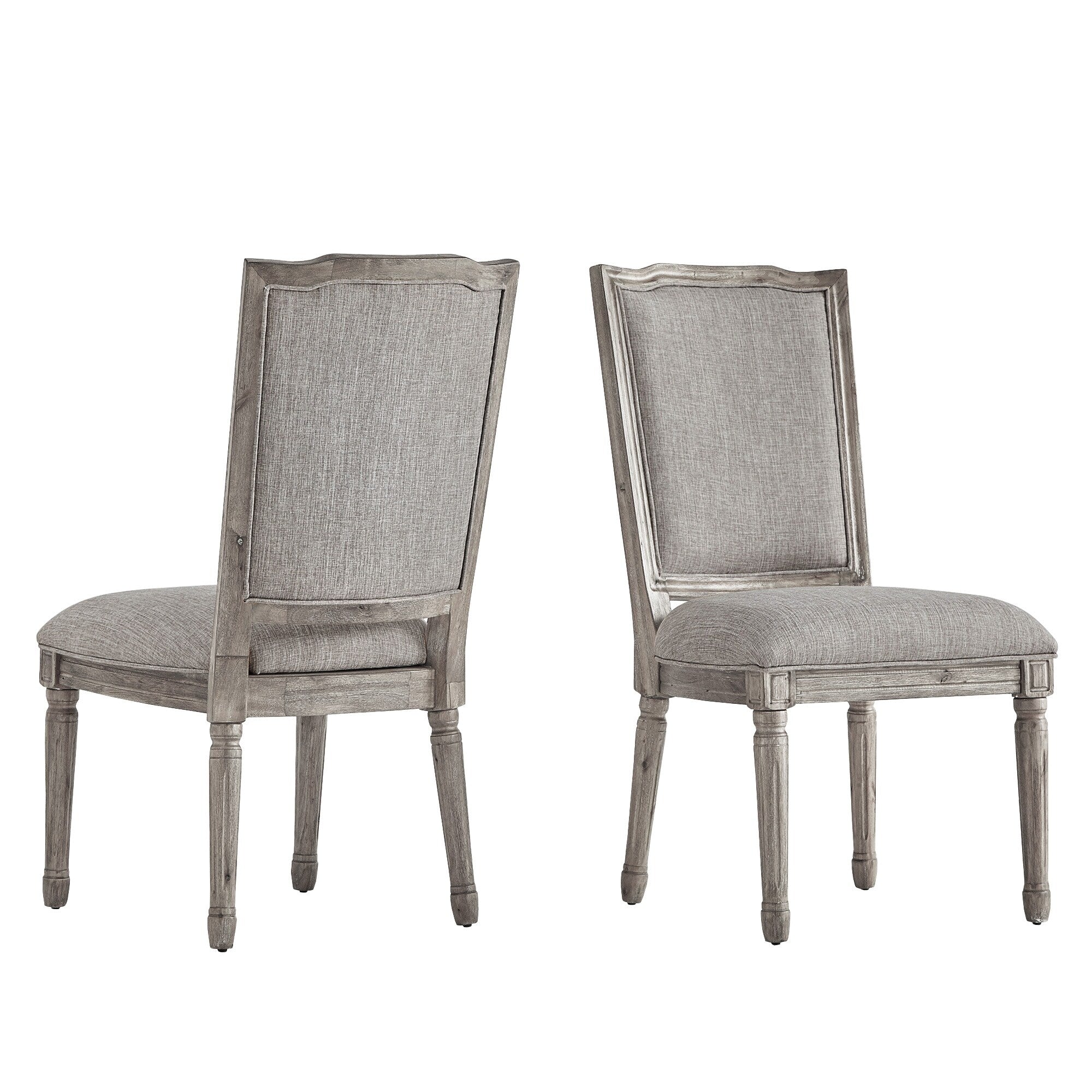 Deana Ornate Linen And Pine Wood Dining Chairs Set Of 2 By Inspire Q Artisan