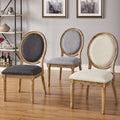 Deana Round Back Linen And Pine Wood Dining Chairs Set Of 2 By Inspire Q Artisan