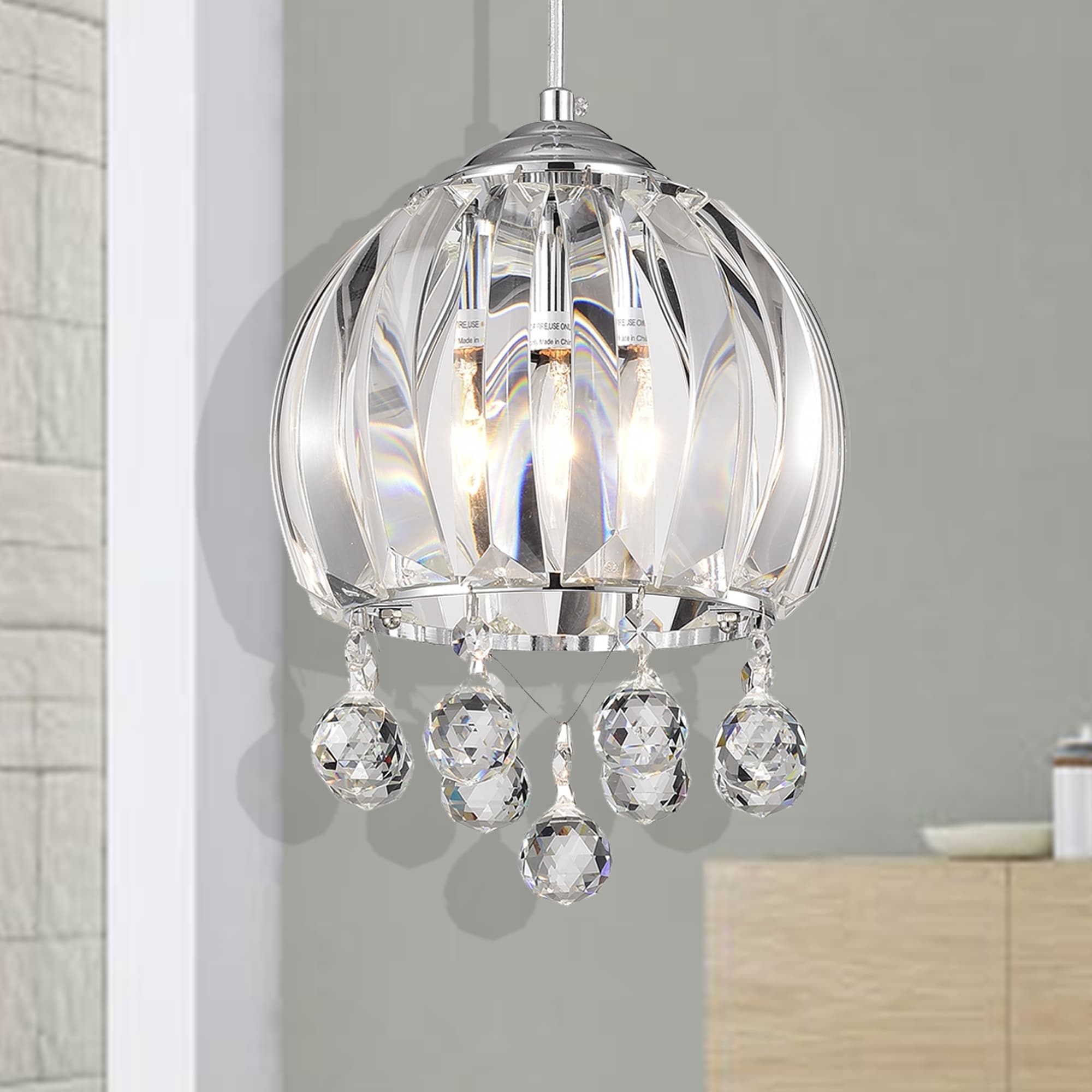 Deanna Chrome 1 Light Bowl Pendant
