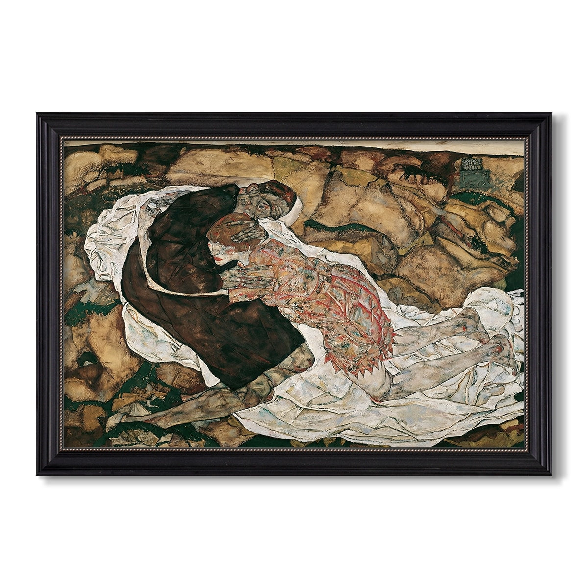 Death And The Maiden 1915 Egon Schiele Custom Framed Canvas