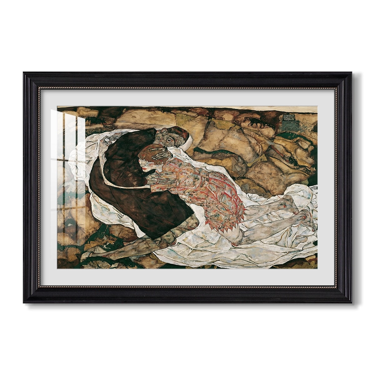 Death And The Maiden 1915 Egon Schiele Custom Framed Print