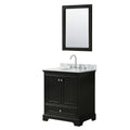 Deborah 30 Inch Dark Espresso Single Vanity Oval Sink 24 Inch Mirror
