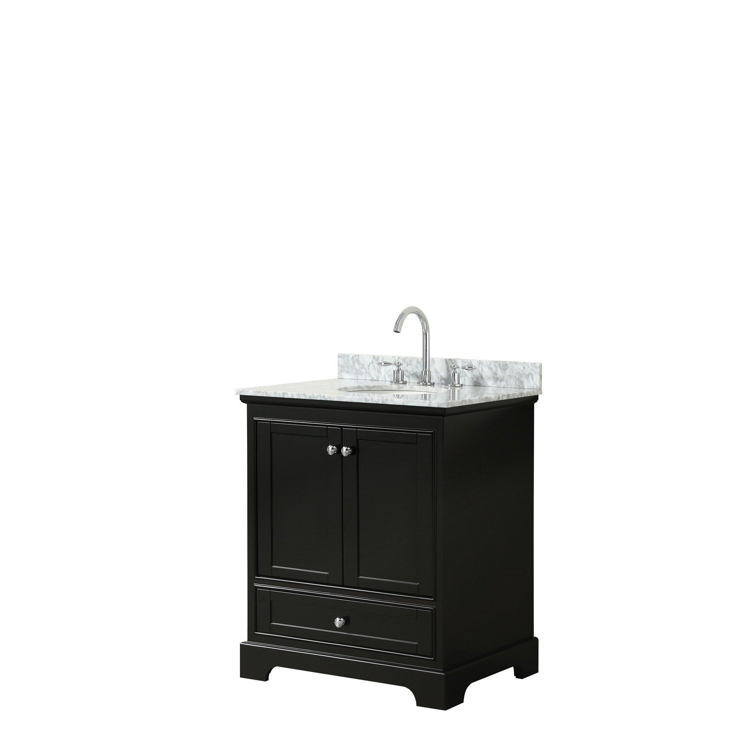 Deborah 30 Inch Dark Espresso Single Vanity Oval Sink No Mirror