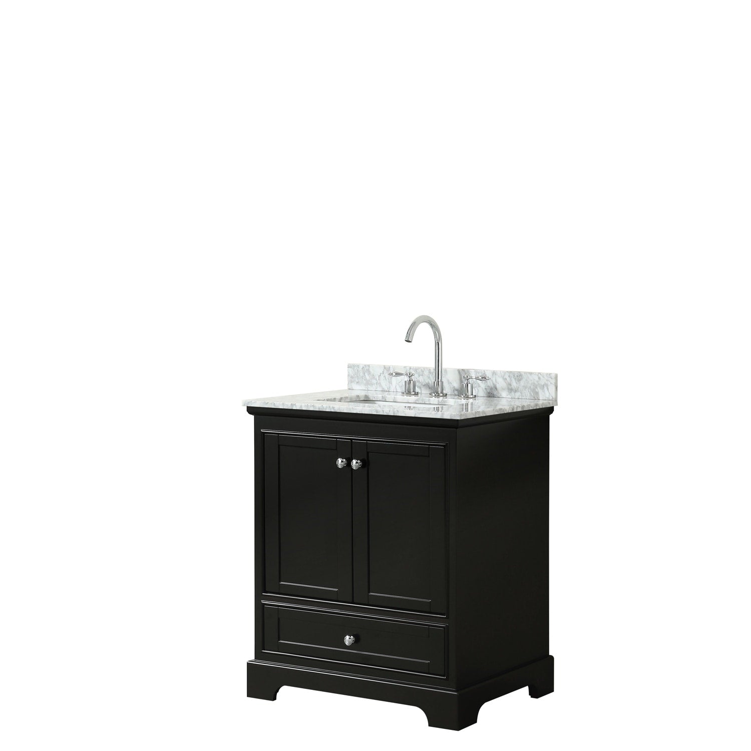 Deborah 30 Inch Dark Espresso Single Vanity Square Sink No Mirror