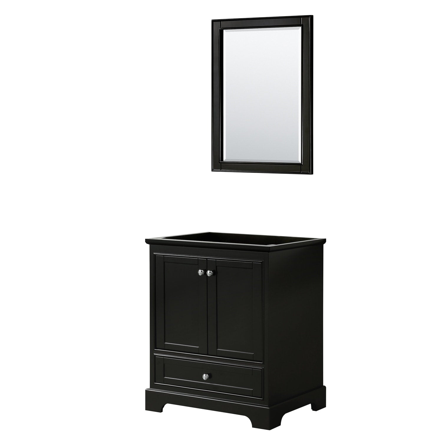 Deborah 30 Inch Dark Espresso Single Vanity Cabinet 24 Inch Mirror