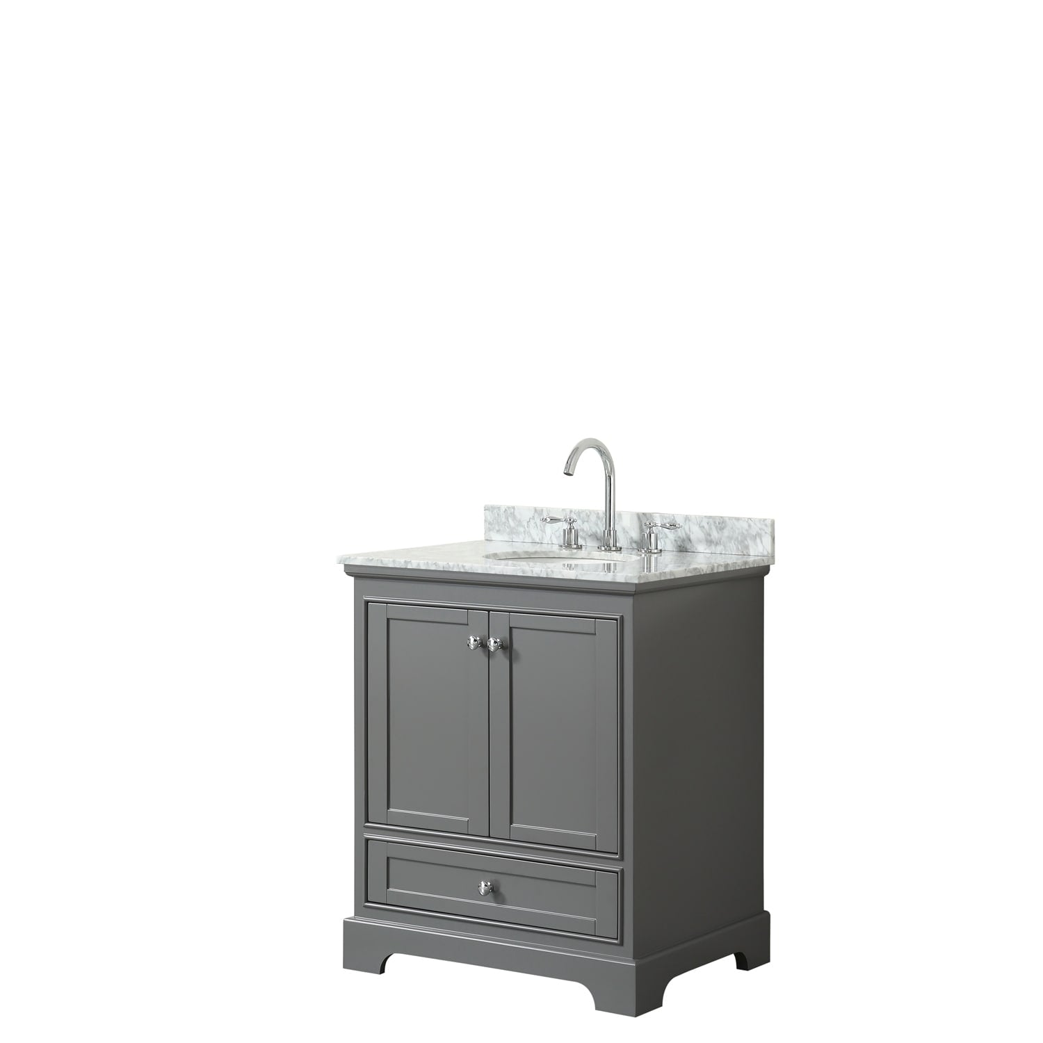 Deborah 30 Inch Dark Gray Single Vanity Oval Sink No Mirror