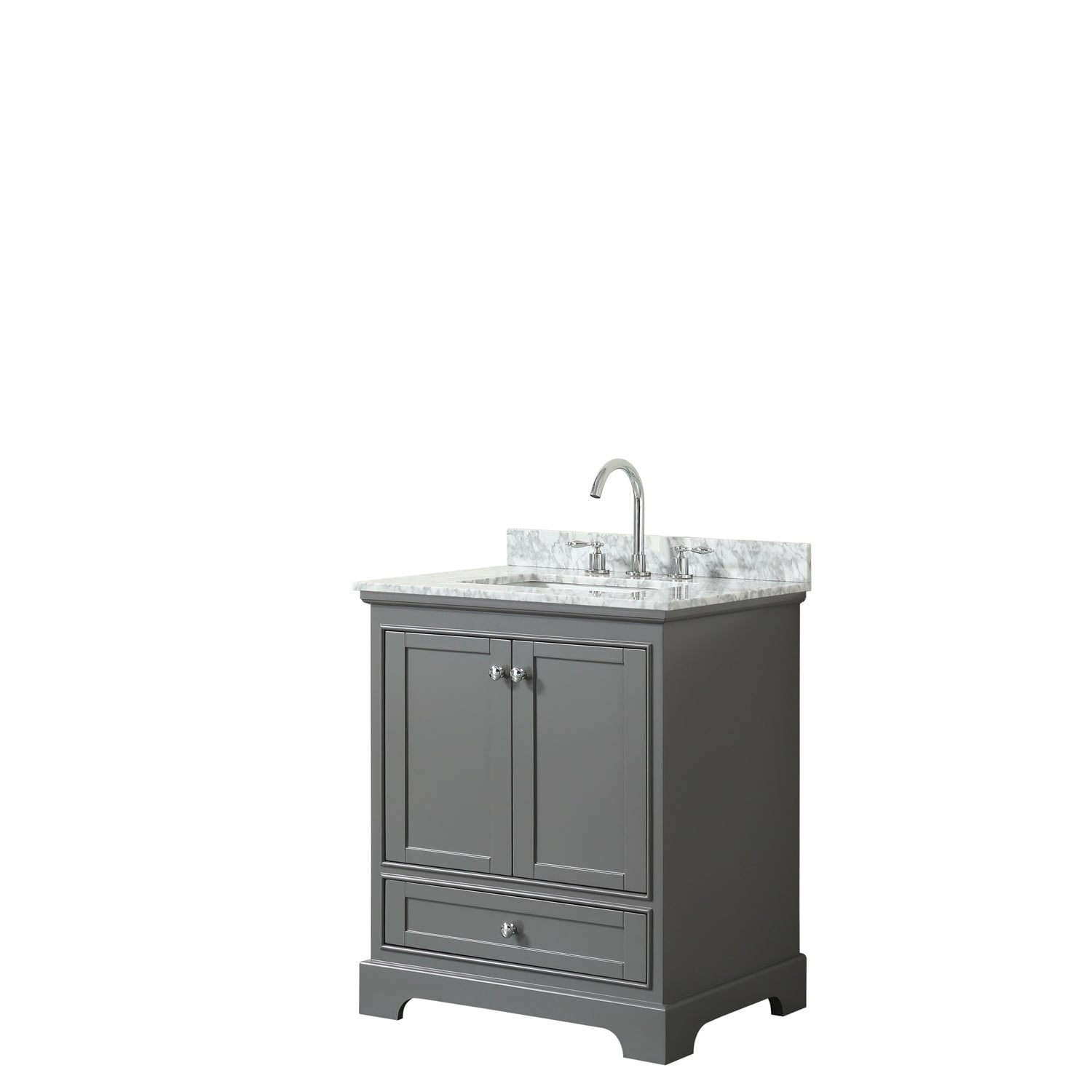 Deborah 30 Inch Dark Gray Single Vanity Square Sink No Mirror