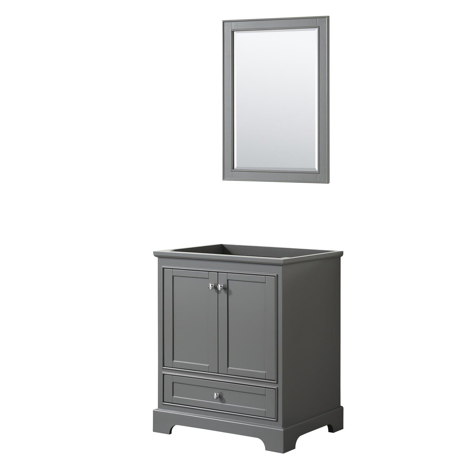 Deborah 30 Inch Dark Gray Single Vanity Cabinet 24 Inch Mirror