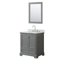 Deborah 30 Inch Dark Gray Single Vanity Oval Sink 24 Inch Mirror
