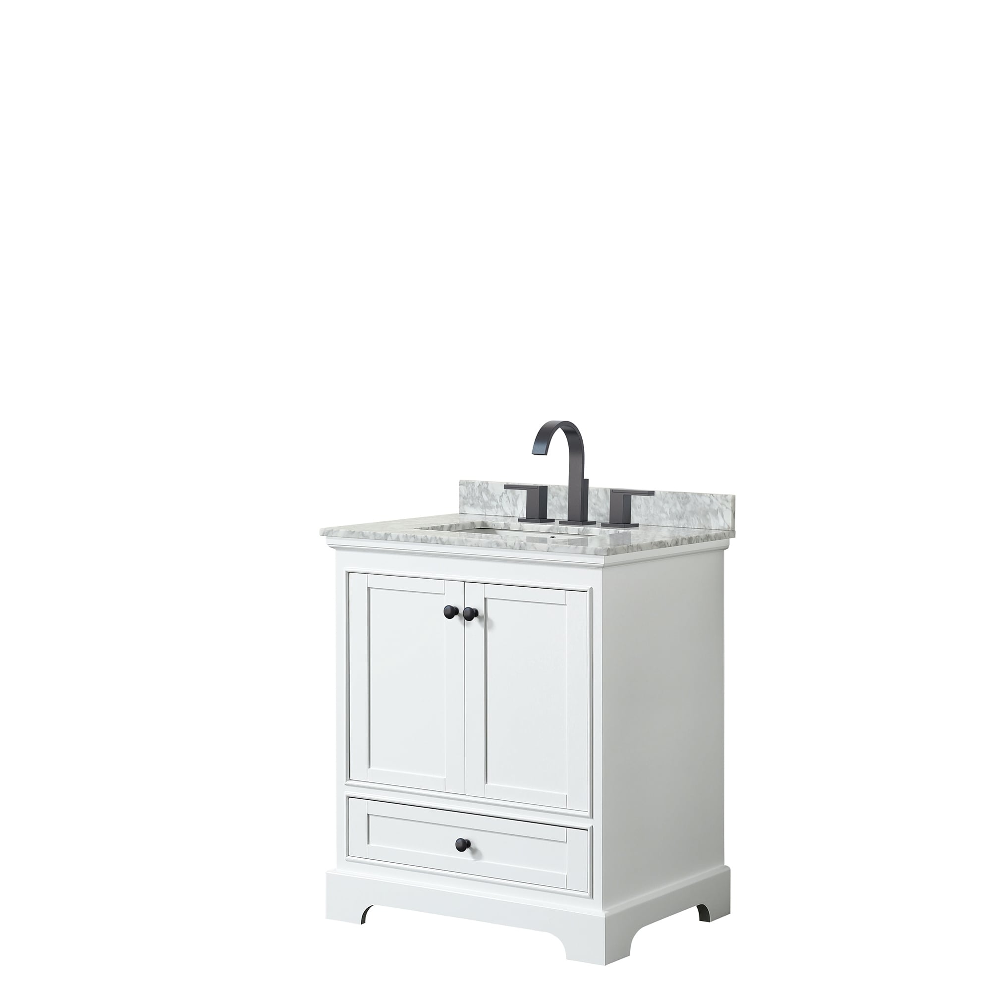Deborah 30 Inch White Single Vanity Square Sink No Mirror