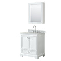 Deborah 30 Inch White Single Vanity Oval Sink Med Cab