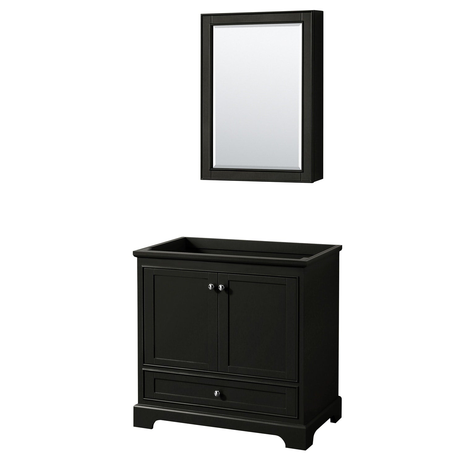 Deborah 36 Inch Dark Espresso Single Vanity Cabinet Med Cab