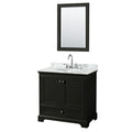 Deborah 36 Inch Dark Espresso Single Vanity Oval Sink 24 Inch Mirror