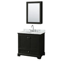 Deborah 36 Inch Dark Espresso Single Vanity Oval Sink Med Cab