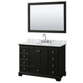 Deborah 48 Inch Dark Espresso Single Vanity Oval Sink 46 Inch Mirror