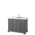 Deborah 48 Inch Dark Gray Single Vanity Oval Sink No Mirror