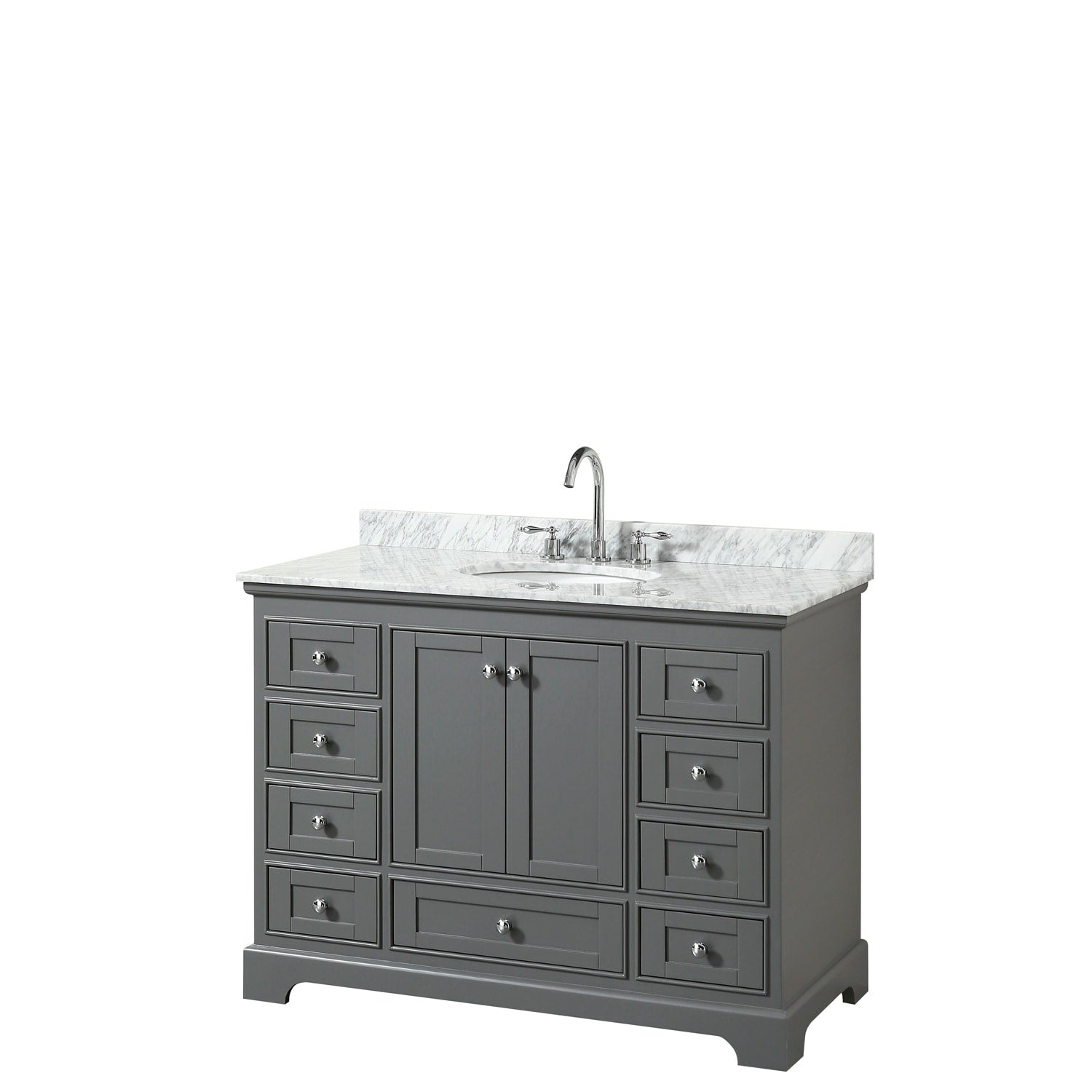 Deborah 48 Inch Dark Gray Single Vanity Oval Sink No Mirror