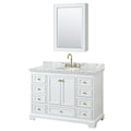 Deborah 48 Inch White Single Vanity Oval Sink Med Cab