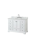 Deborah 48 Inch White Single Vanity Oval Sink No Mirror