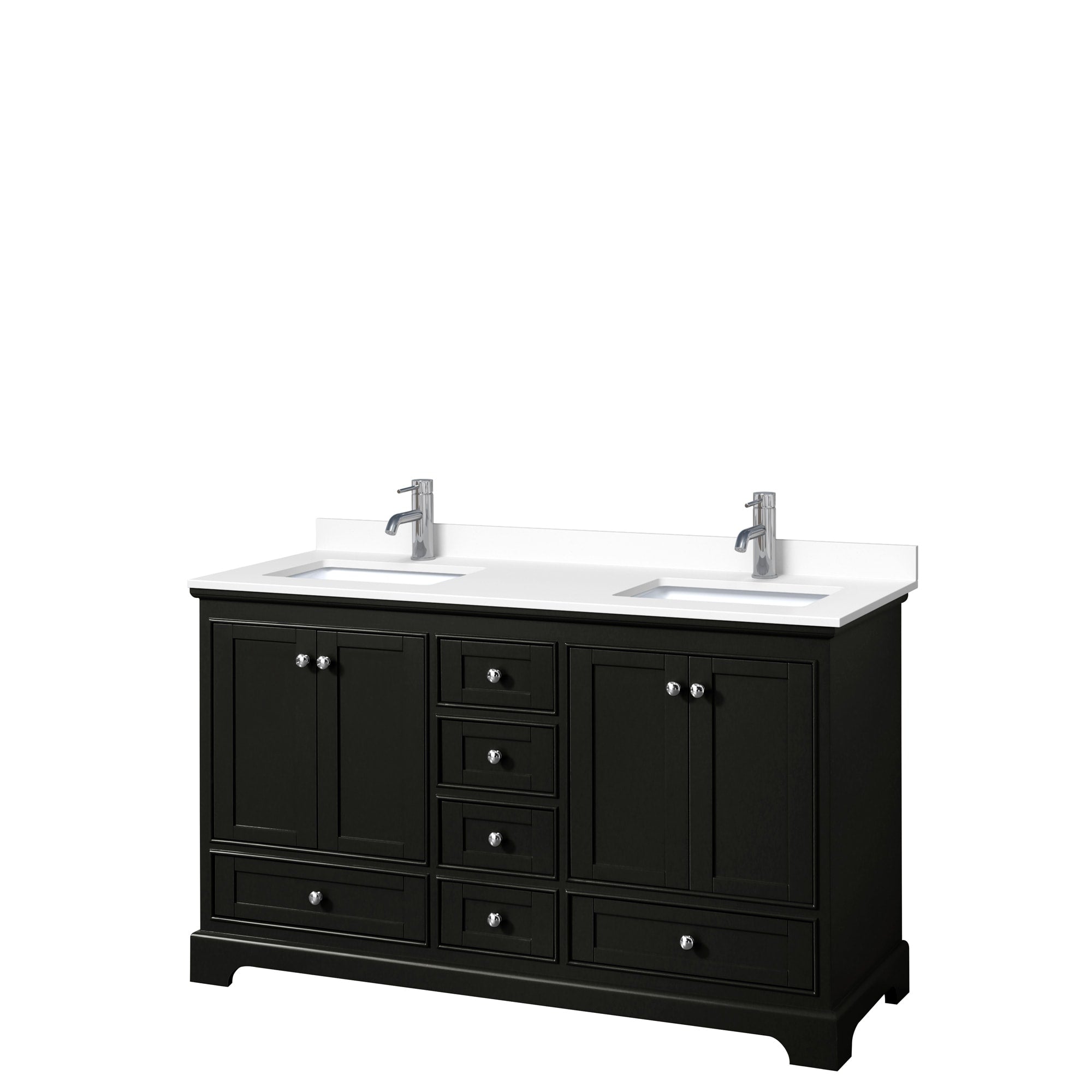 Deborah 60 Inch Double Vanity Cultured Marble Top