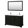 Deborah 60 Inch Double Vanity Cultured Marble Top 58 Inch Mirror