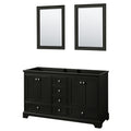 Deborah 60 Inch Dark Espresso Double Vanity Cabinet 24 Inch Mirrors