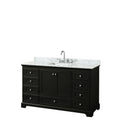 Deborah 60 Inch Dark Espresso Single Vanity Square Sink No Mirror