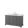 Deborah 60 Inch Dark Gray Single Vanity Oval Sink No Mirror