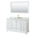 Wyndham Collection Deborah 60 Inch Single Bathroom Vanity With 58 Inch Mirror
