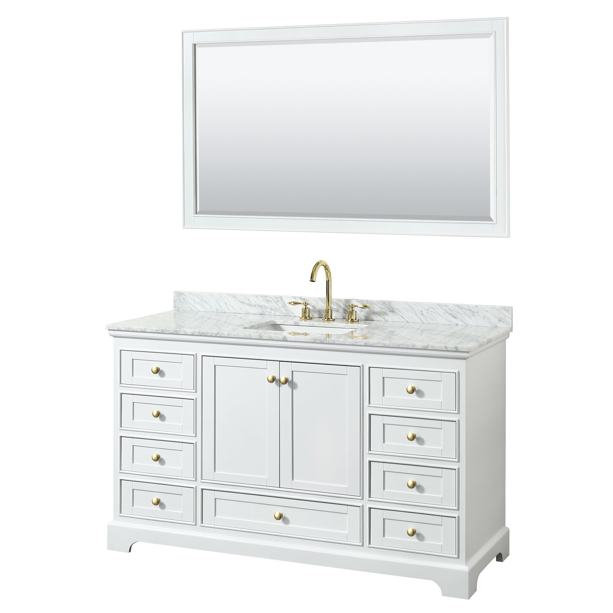 Wyndham Collection Deborah 60 Inch Single Bathroom Vanity With 58 Inch Mirror