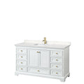 Deborah 60 Inch Single Vanity Cultured Marble Top
