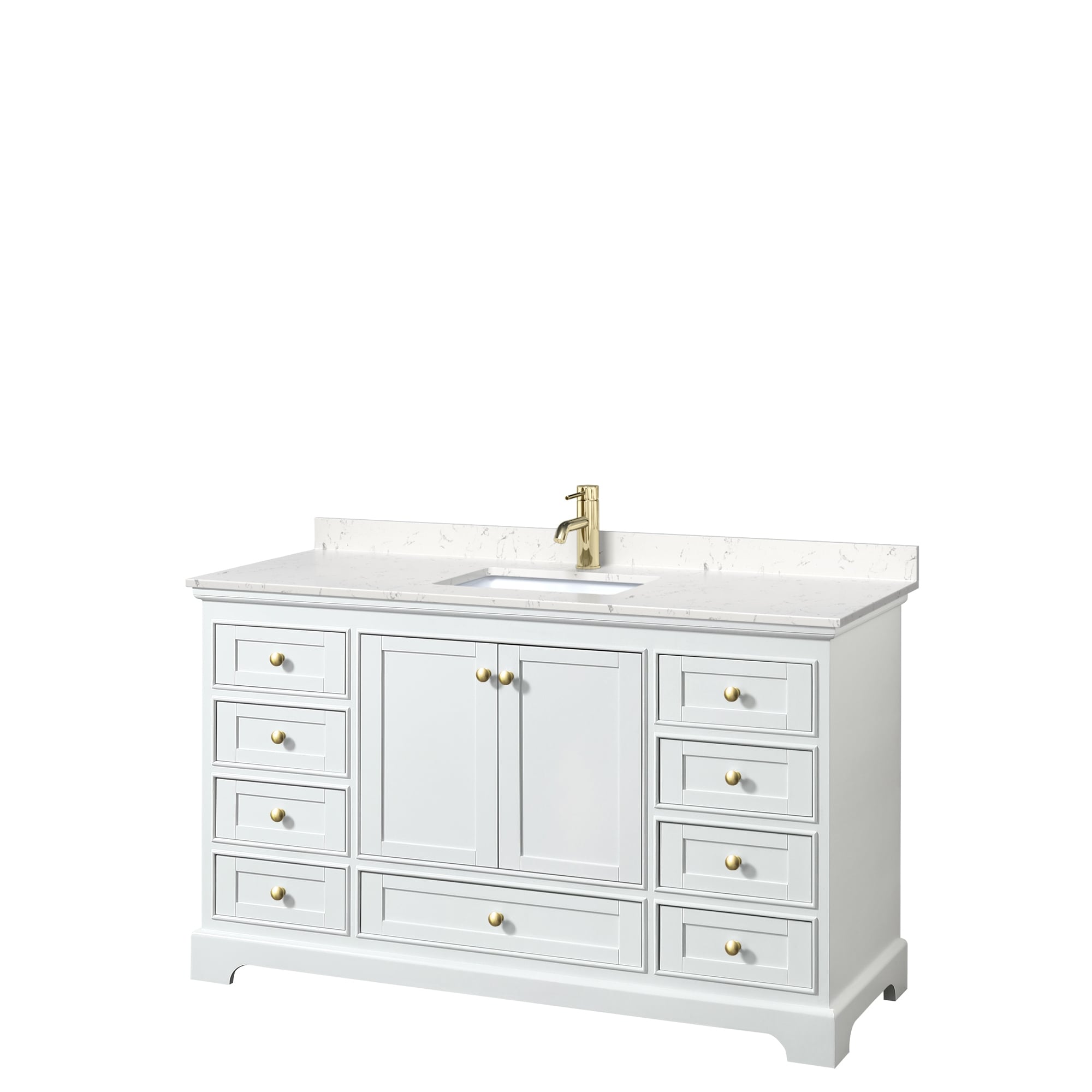 Deborah 60 Inch Single Vanity Cultured Marble Top