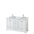 Deborah 60 Inch White Double Vanity Oval Sinks No Mirrors