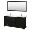 Deborah 72 Inch Double Vanity Cultured Marble Top 70 Inch Mirror