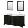 Deborah 72 Inch Dark Espresso Dbl Vanity Square Sinks 24 Inch Mirrors