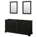 Deborah 72 Inch Dark Espresso Double Vanity Cabinet 24 Inch Mirrors